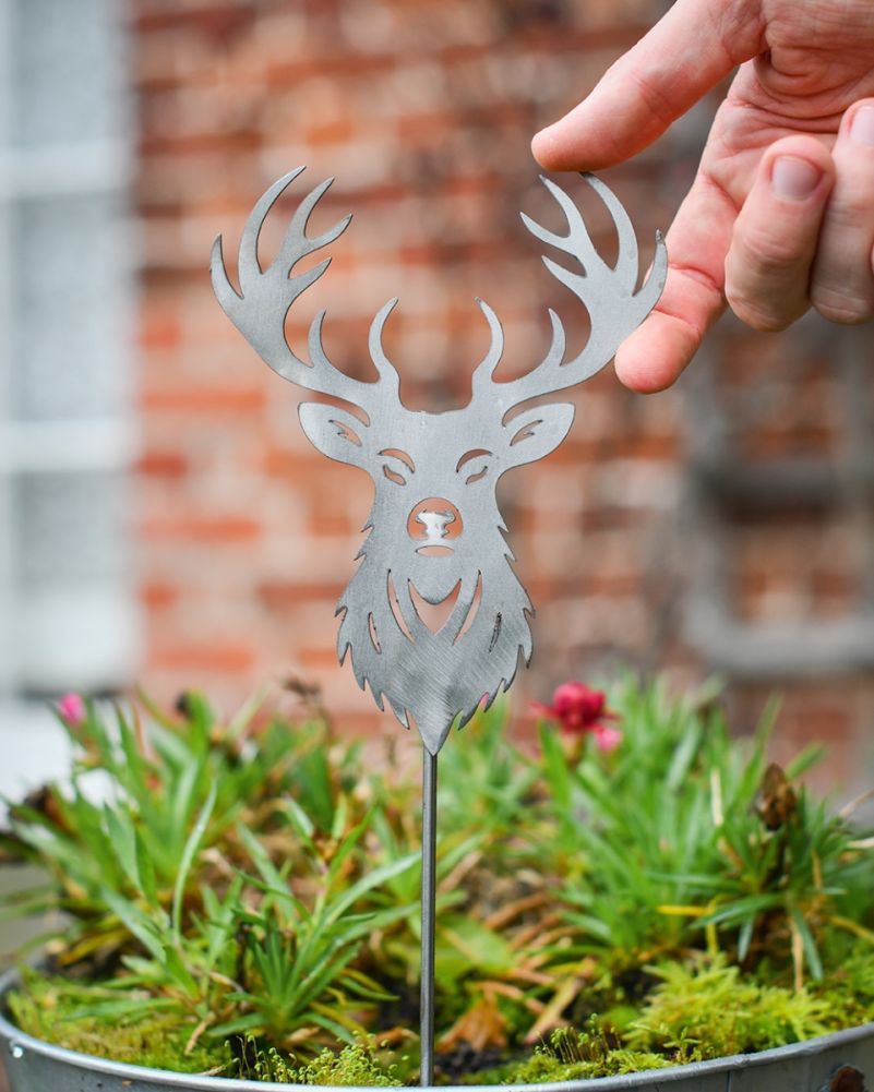 Deer Decorative Plant Pot Spike - Pack Of Two Scale
