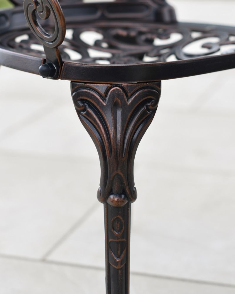 Deluxe August Two Seater Outdoor Furniture Set in Antique Copper Chair Leg Details