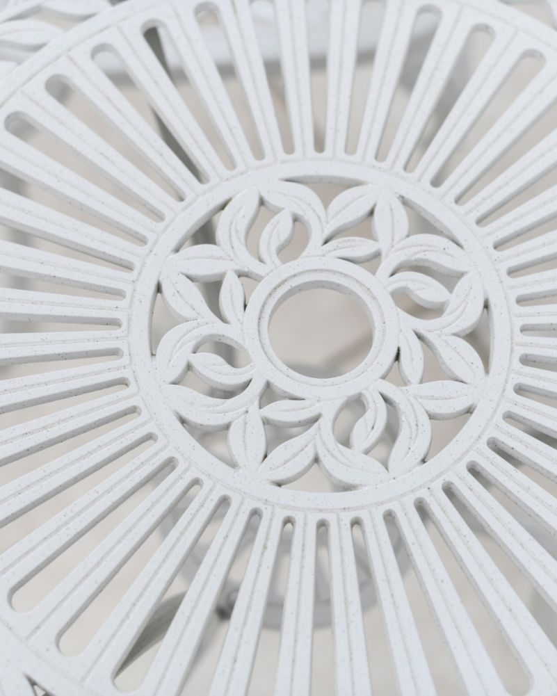 Deluxe August Two Seater Outdoor Furniture Set in Antique White Table Top