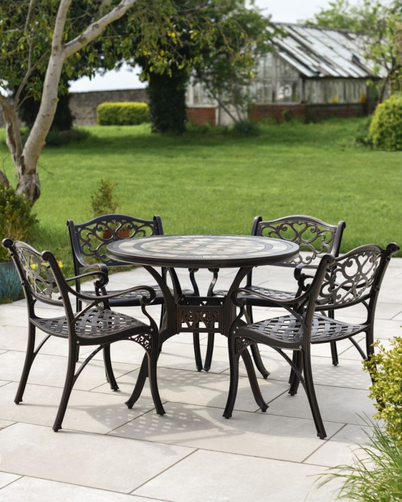 Deluxe Dune Outdoor Four Seater Furniture Set In Antique Copper
