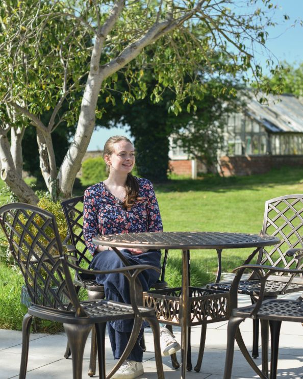 Deluxe Oakmere Outdoor Four Seater Bistro Set In Antique Bronze to Scale