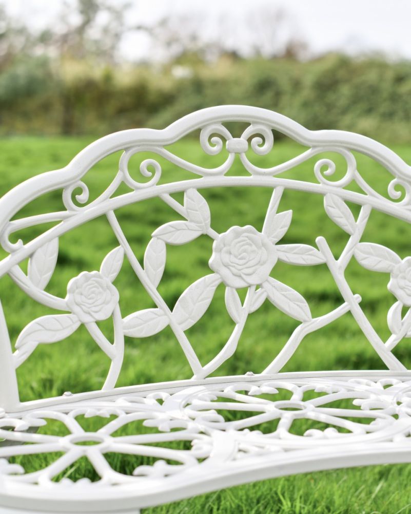 Deluxe Two Seater Rose Garden Bench With Rose Backrest