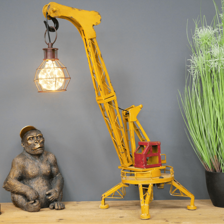 Demolition Crane Table Light in Situ on a Desk