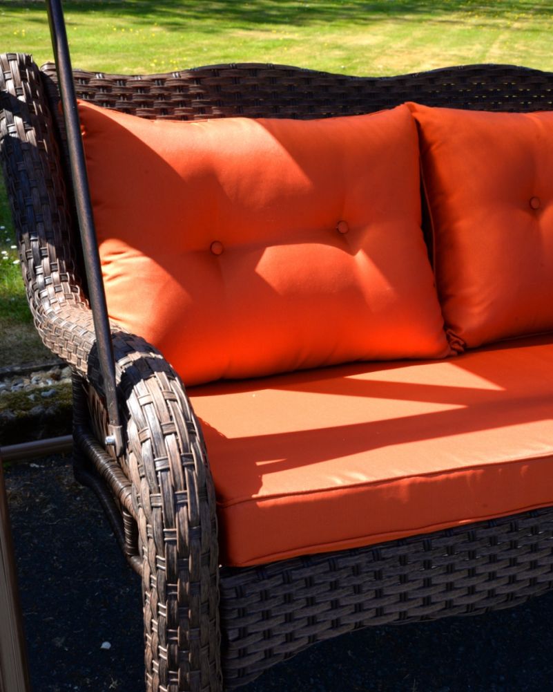 Close up Of The Rattan Bench 