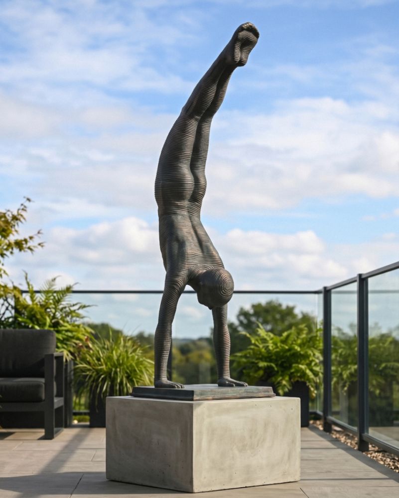 digital illustration acrobat garden sculpture