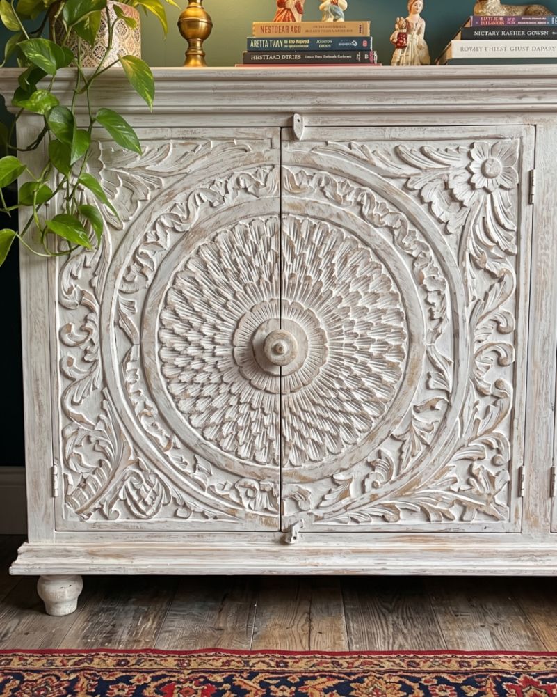 digital illustration Cabinet with floral carvings