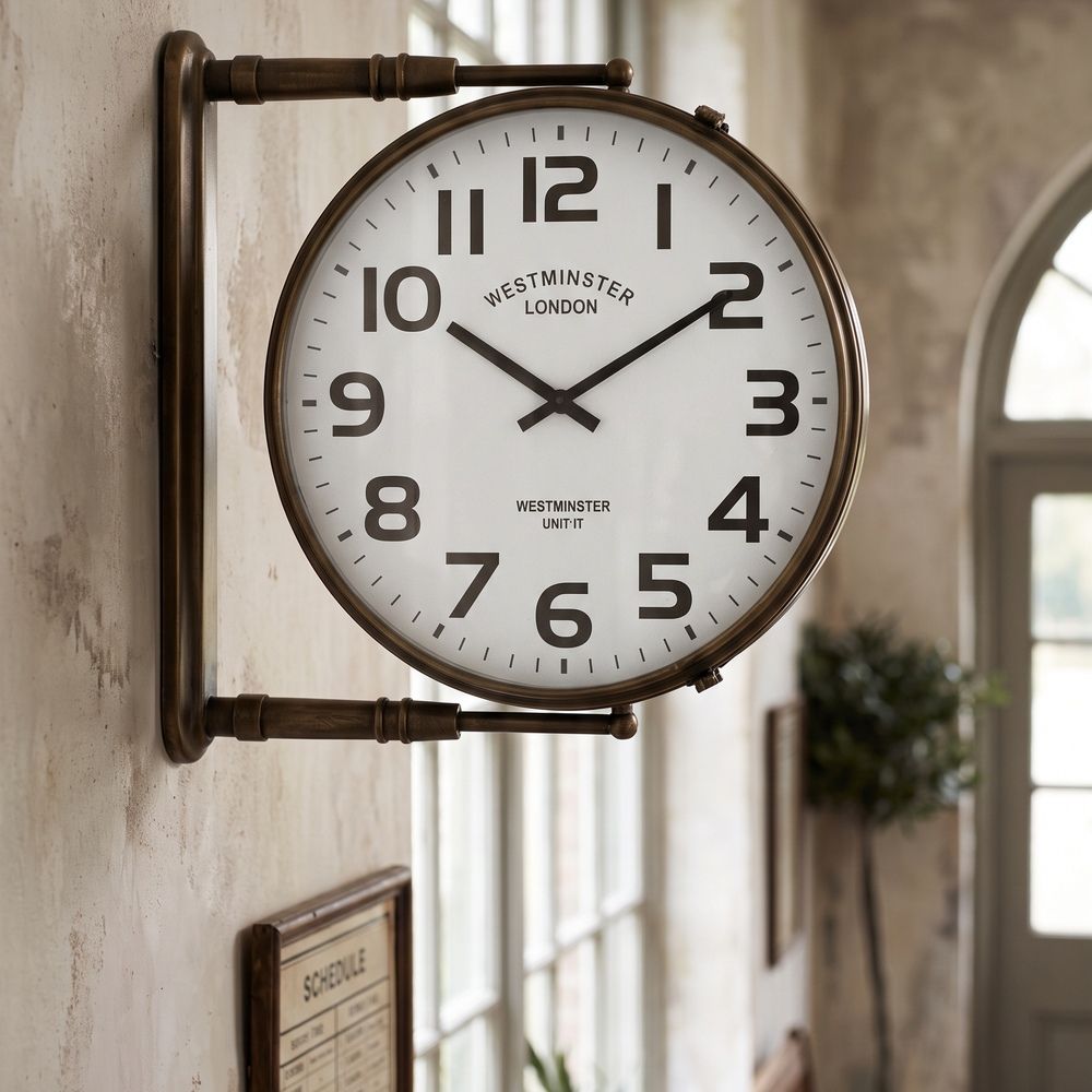 digital illustration industrial wall clock