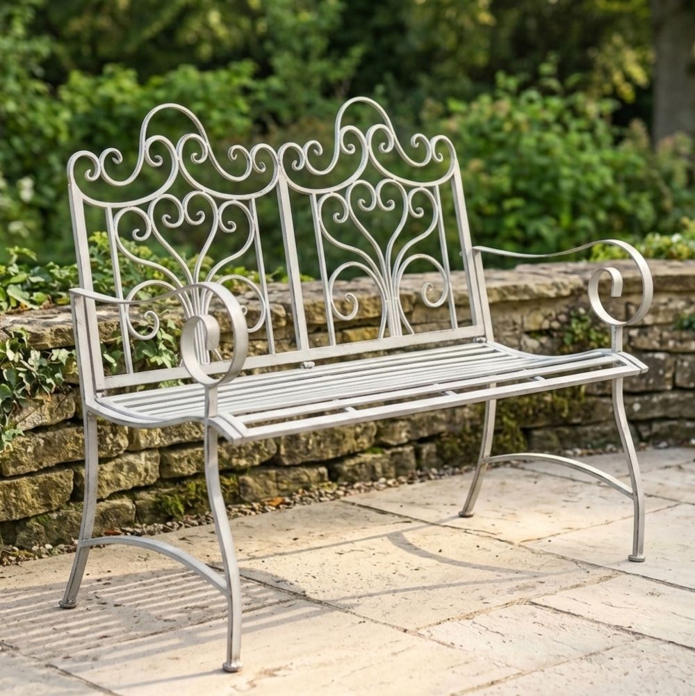 Digital illustration victorian metal bench