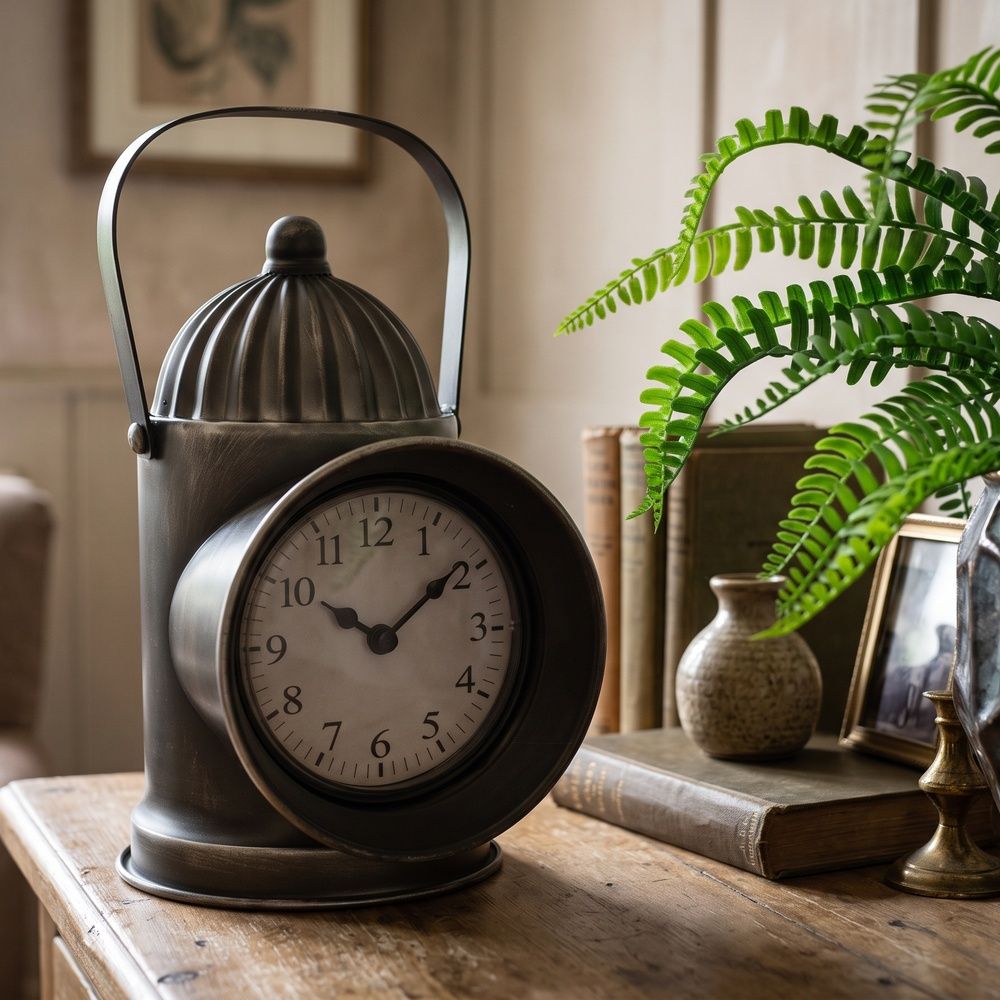 digital illustration Vintage Lantern Table Clock