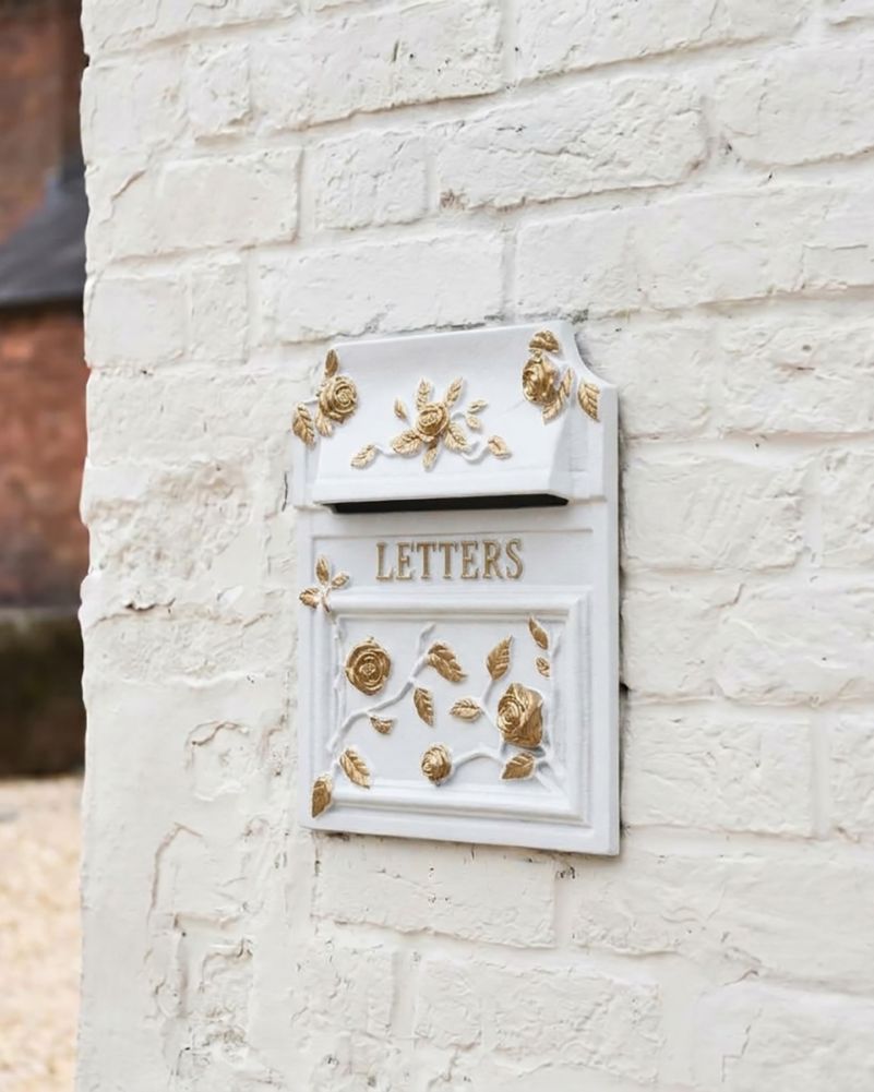 digital illustration white postbox wall mounted