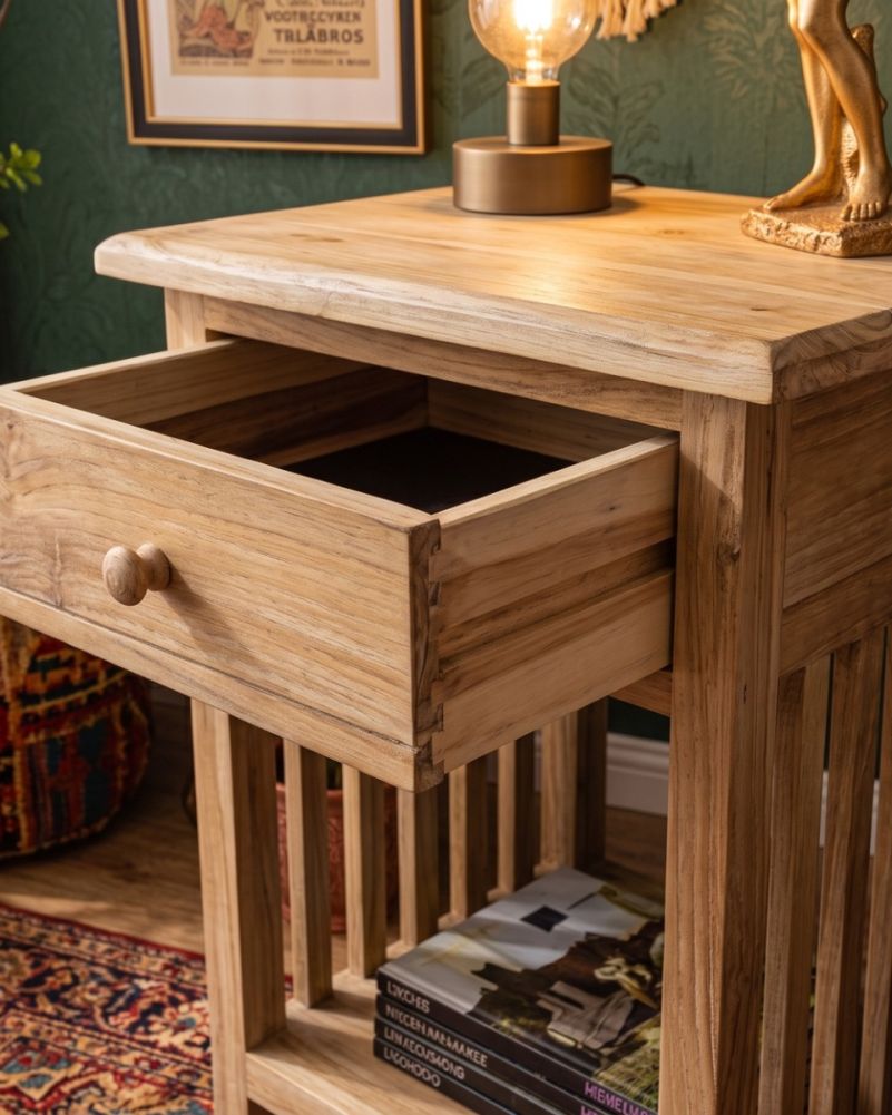 digital illustration wooden orante cabinet