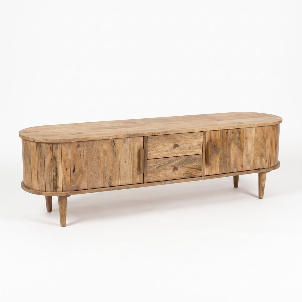 digital illustration wooden tv cabinet unit