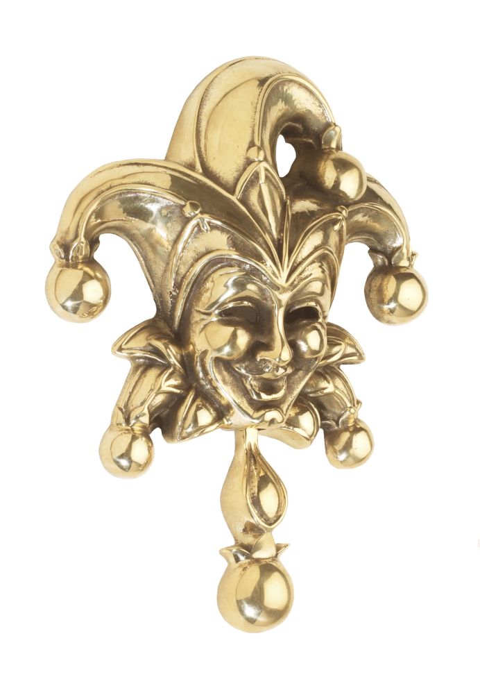 Jester Door Knocker - Polished Brass Finish 