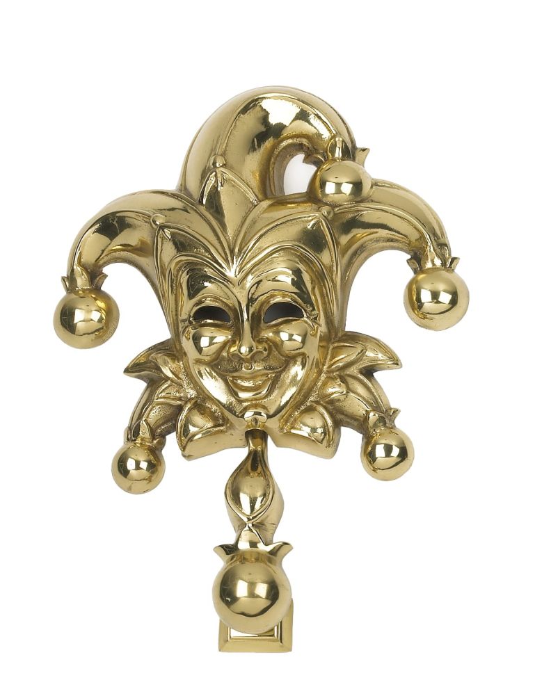 Jester Door Knocker - Polished Brass Finish 