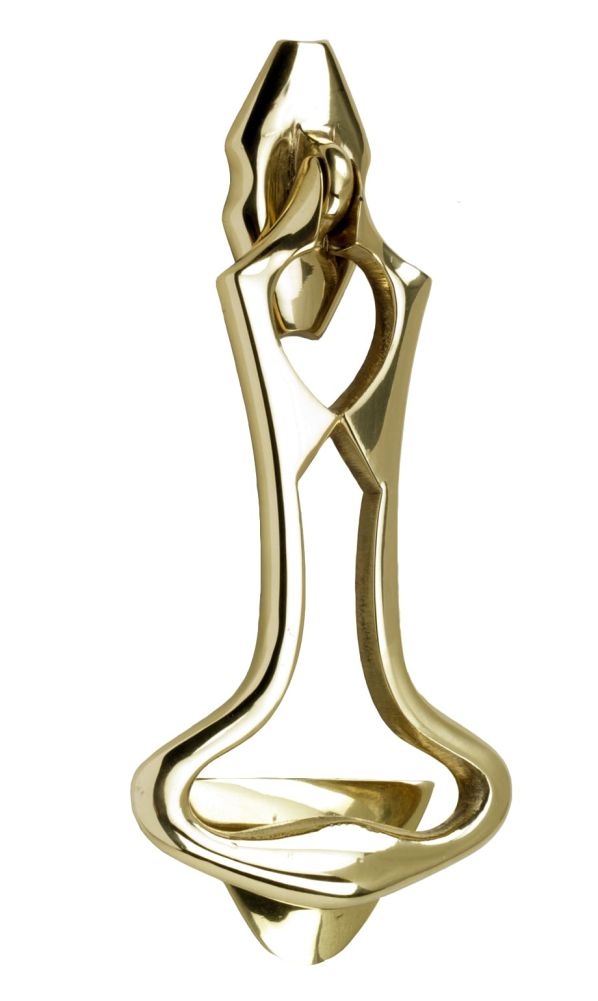 Contemporary Brass Door Knocker-Polished Brass