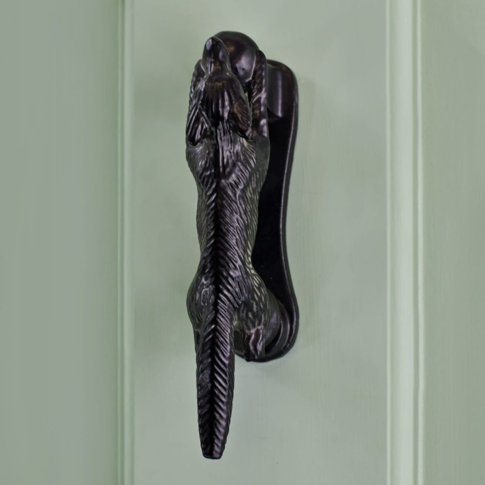 Running Fox Door Knocker - Black Iron Finish