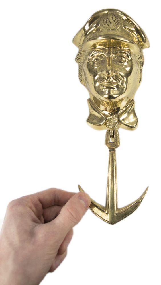 Sea Captain Door Knocker In Polished Brass Scale