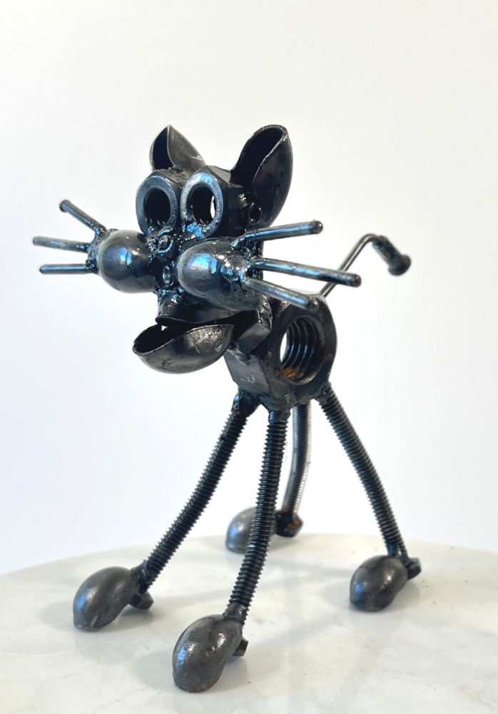 Dolly The Cat Scrap Metal Art Sculpture