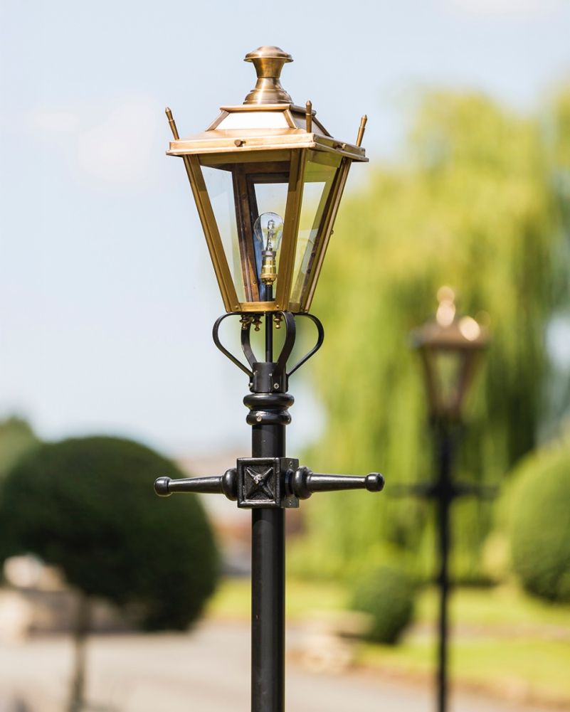 Brass Dorchester Lamp Post In 2.3 Metres Close Up