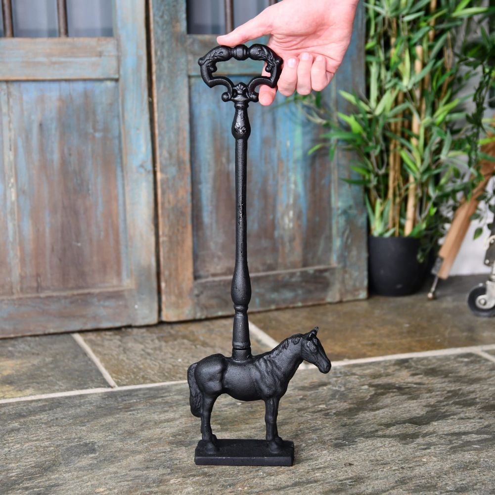 Cast Iron Door Porter- Black Horse 