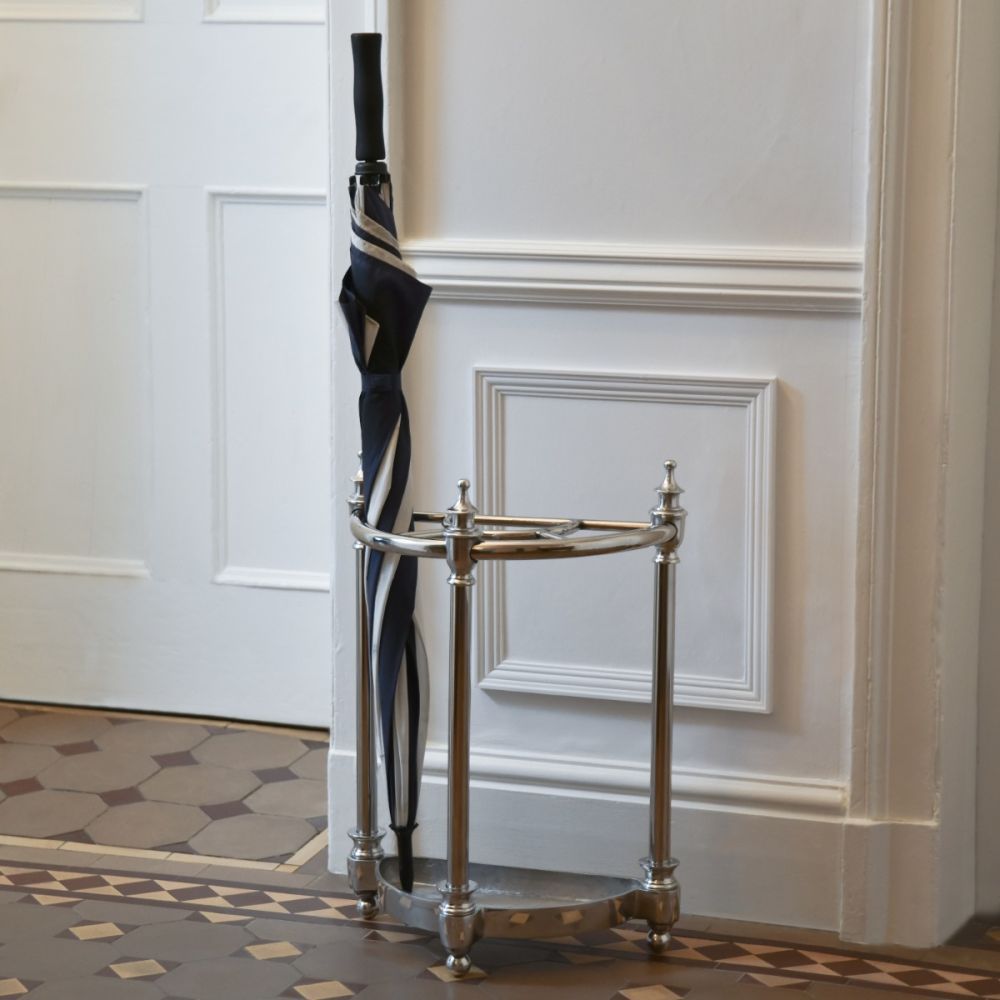 Half-Moon Antique Nickel Umbrella Stand
