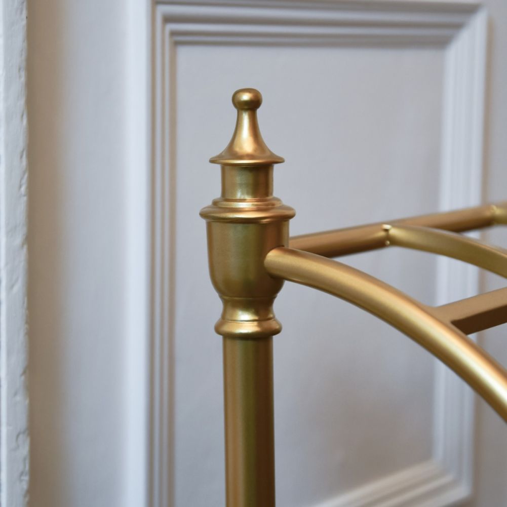 Curved Antique Brass Umbrella Stand Finial Detail