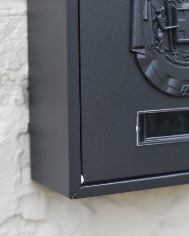 Dawson Lodge Wall Mounted Post Box With Combination Lock - Black Bottom 