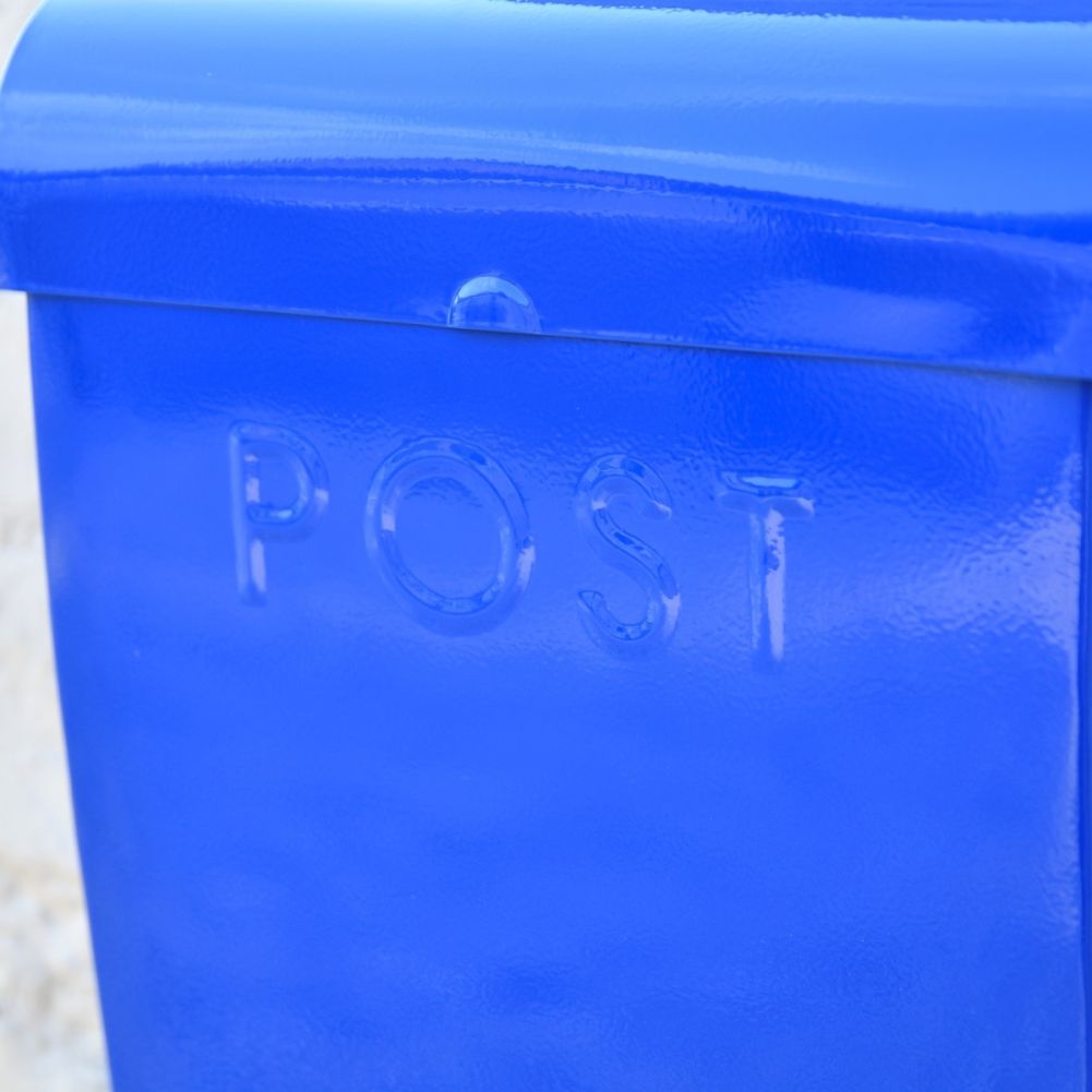 Close up of 'POST' lettering on Post Box 