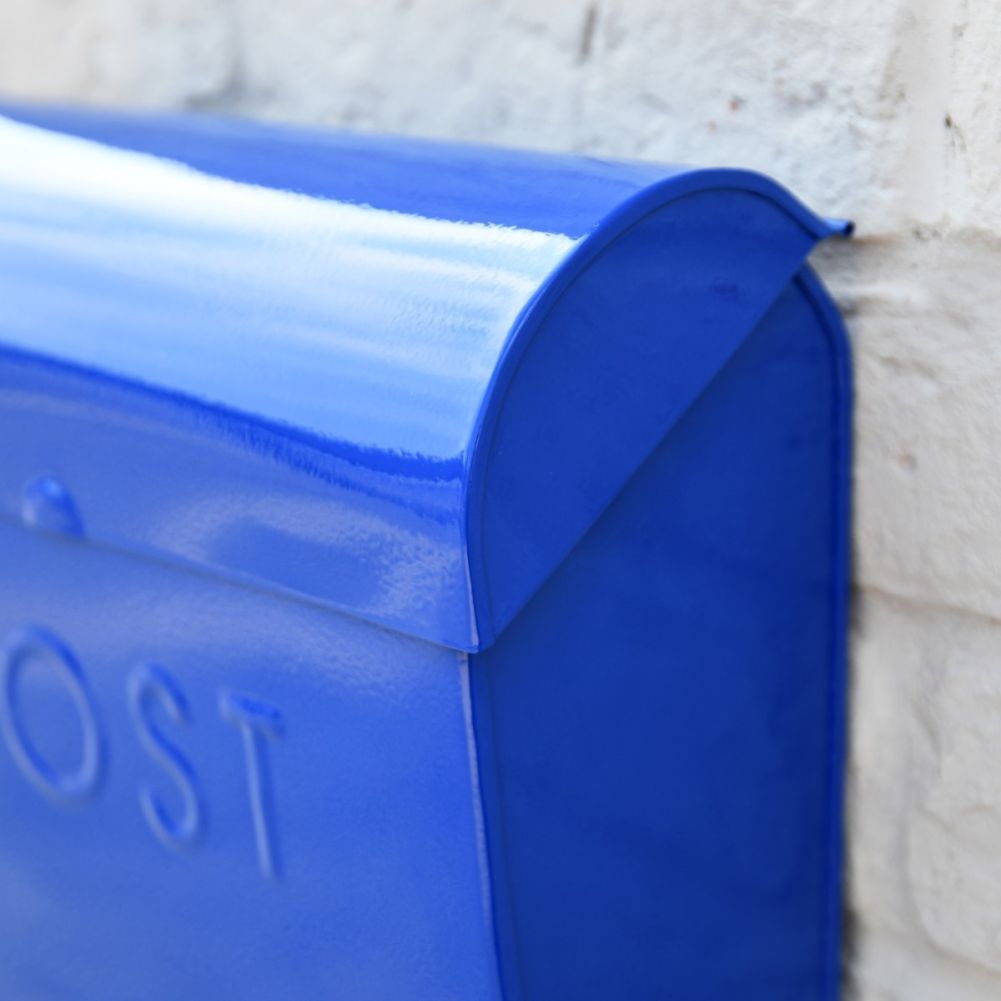 Royal Blue Curved Lid on Post Box 