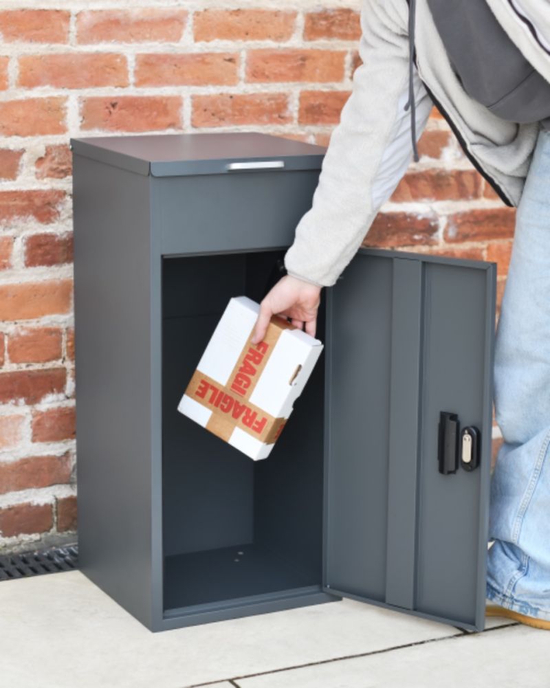 Personalised Contemporary Grey 'Atlow' Parcel Box