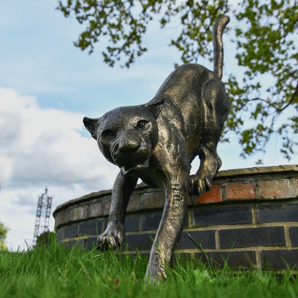 Brushed Gold Cougar Sculpture In Situ
