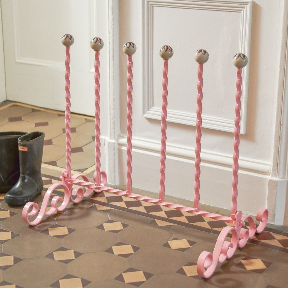 The Glenbrock Boot Rack In Pink in Hallway 