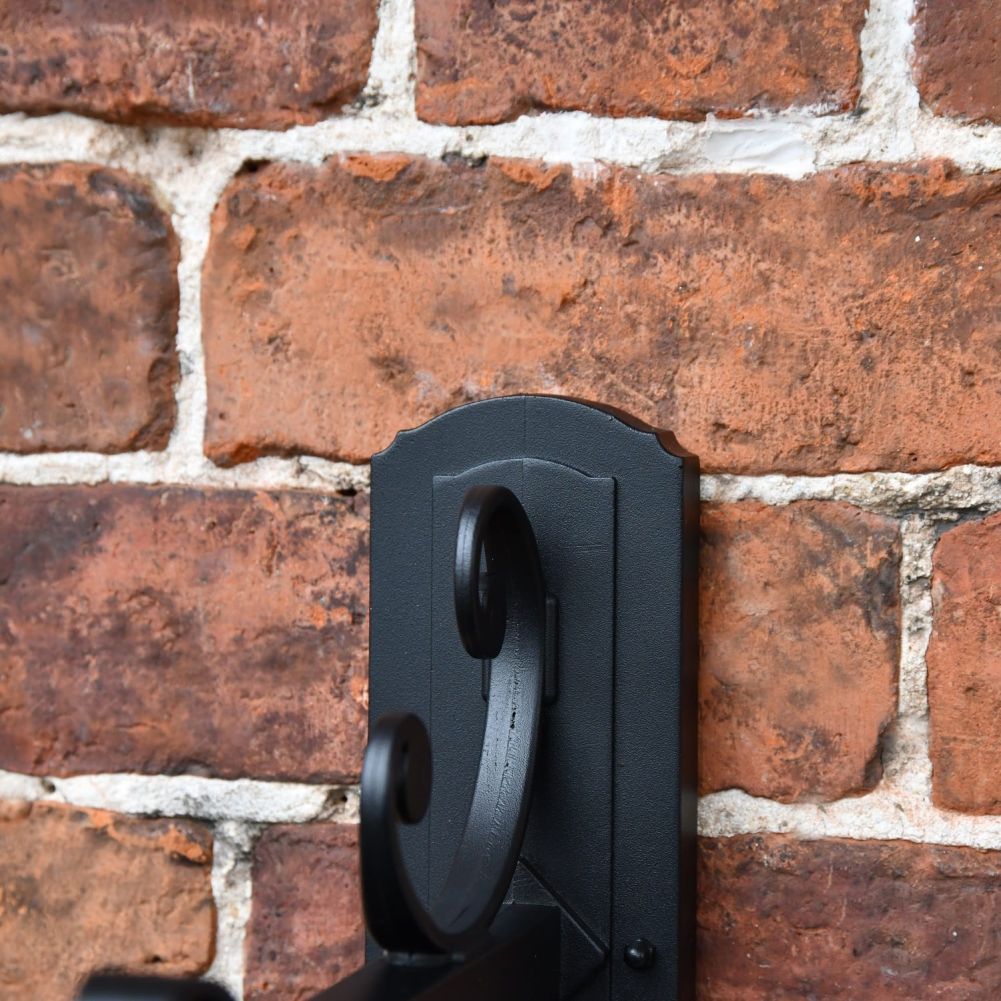 Black Traditional Top Fix Wall Lantern with Ornate Bracket