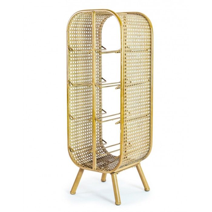 Metal Rattan Wine Rack for 8 Bottles