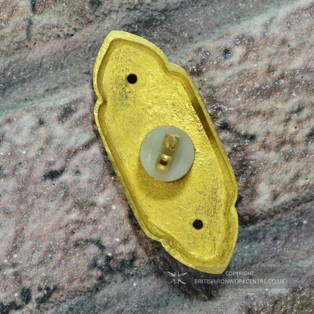 Edensor Park Polished Brass Ornate Bell Push Rear Contact Plate