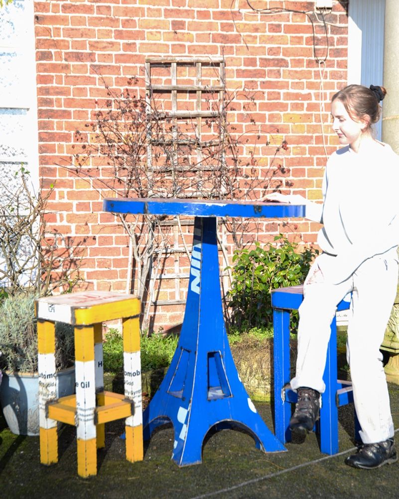 'Eiffel' Recycled Oil Drum Garden Furniture Set