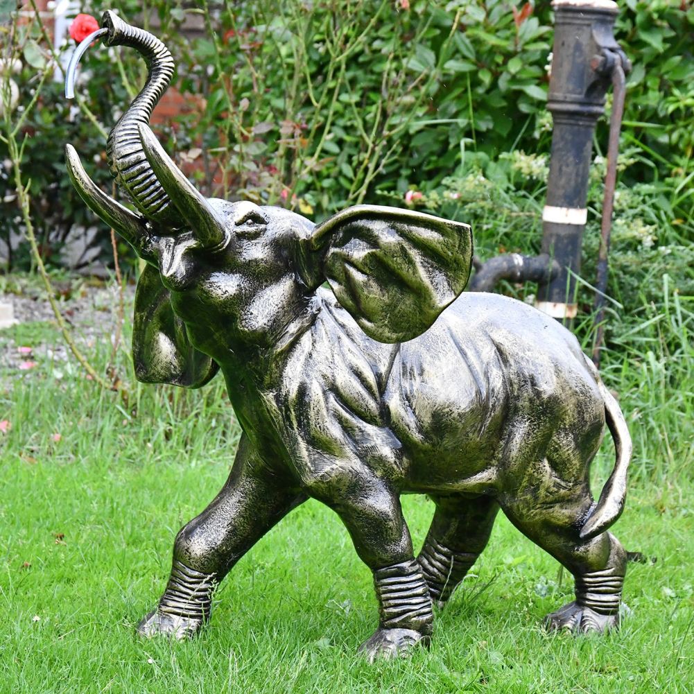 Cast Aluminium Elephant Water Fountain  Finished in Bronze
