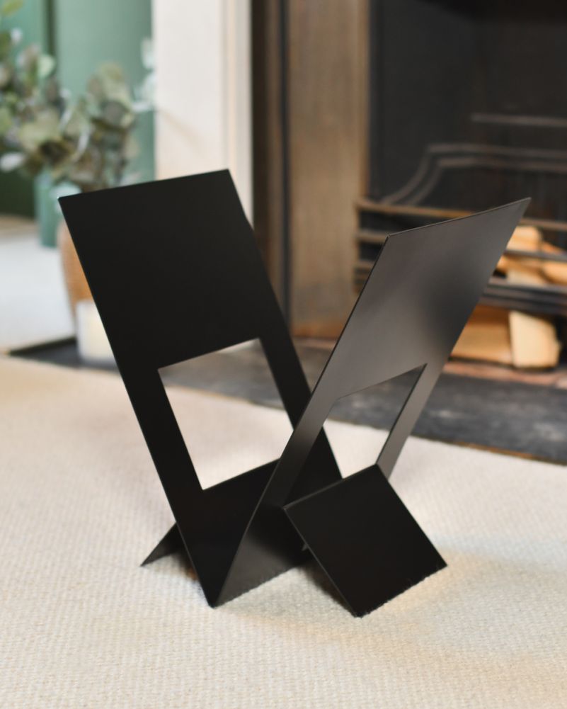 Modern Triangular Art Deco Log Holder
