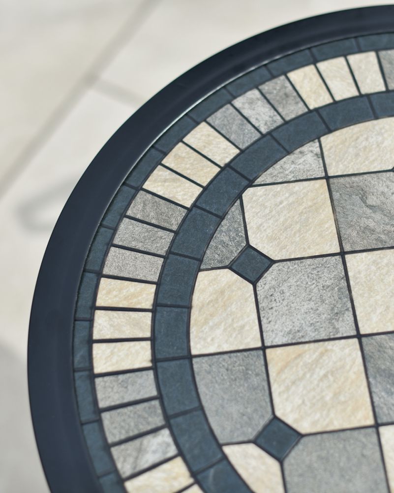 'Fairhaven' Ornate Mosaic Two Seat Bistro Set Table Details