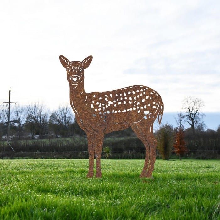 Rustic Fallow Doe Silhouette in Use in the Garden