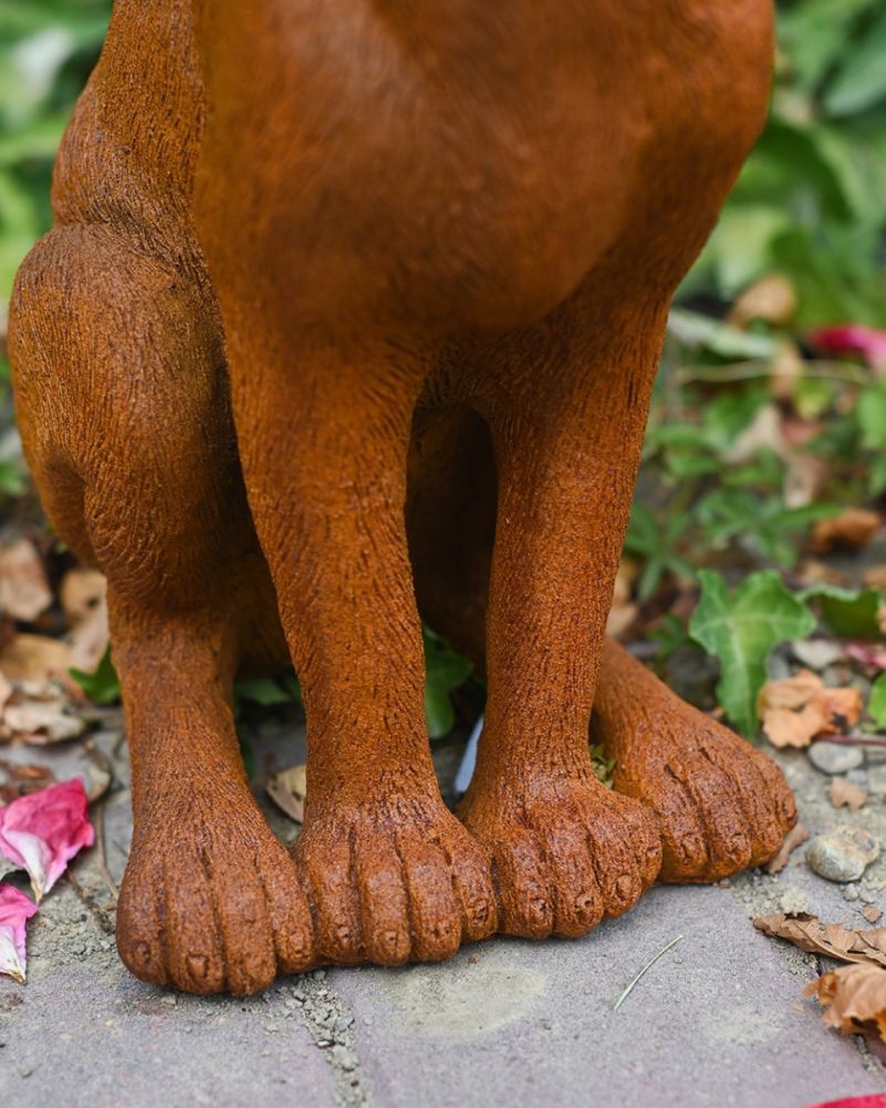 Close Up Of The Feet From The Rustic Cast Iron 'Bracken' The Sitting Rabbit Garden Sculpture