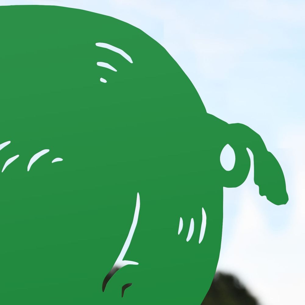Green Female Pig Iron Silhouette Tail Detail