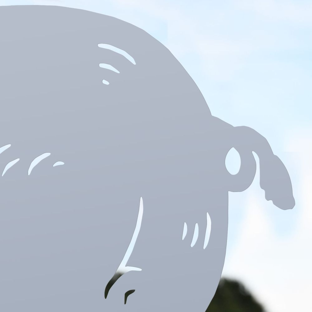 Silver Female Pig Iron Silhouette Tail Detail