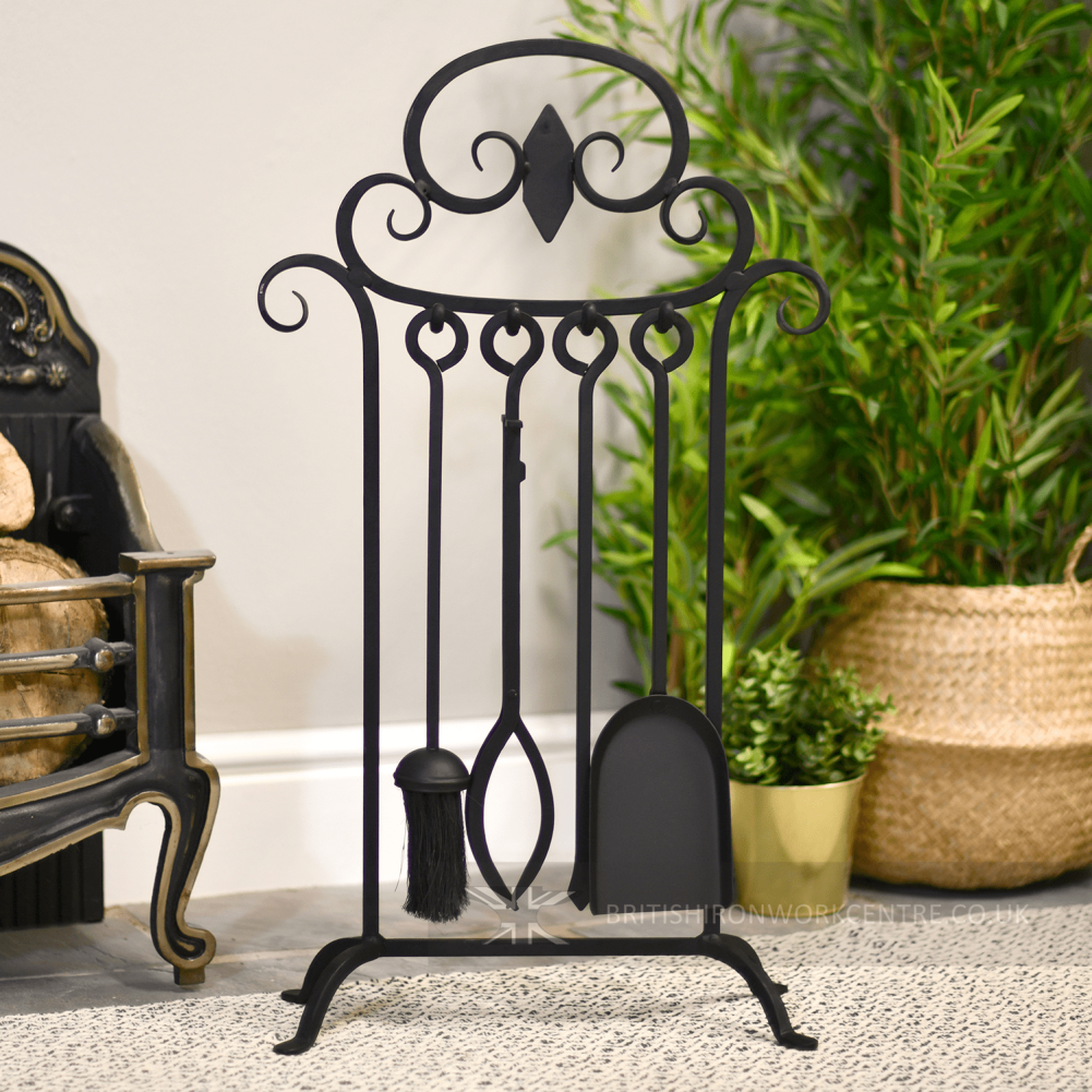 Severn Gorge Iron Scroll Companion Set by Fireplace