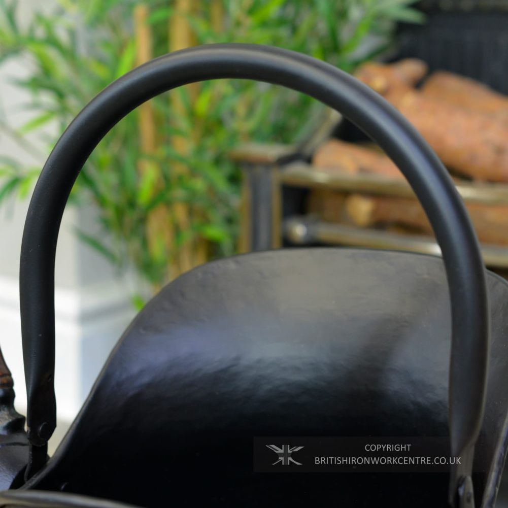 Black Traditional Fireside Coal Bucket With Shovel