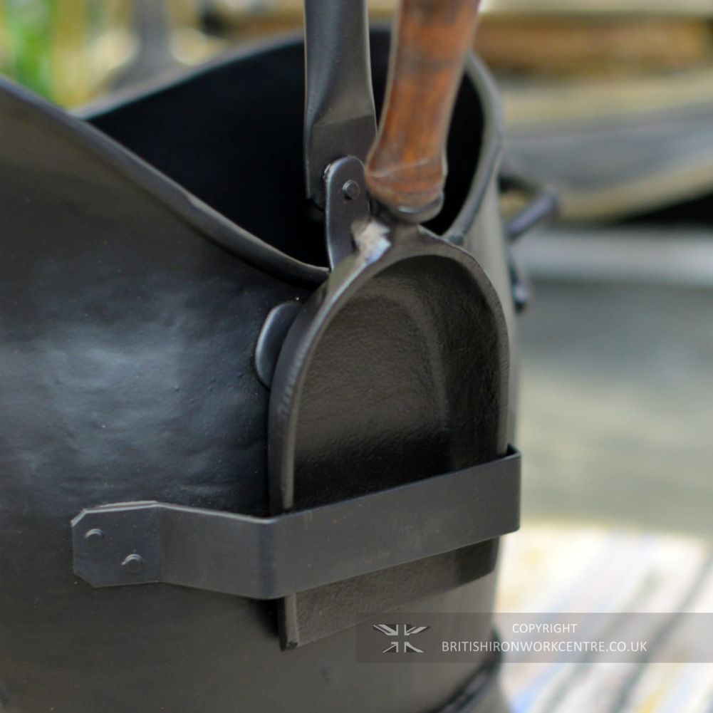 Black Traditional Fireside Coal Bucket With Shovel