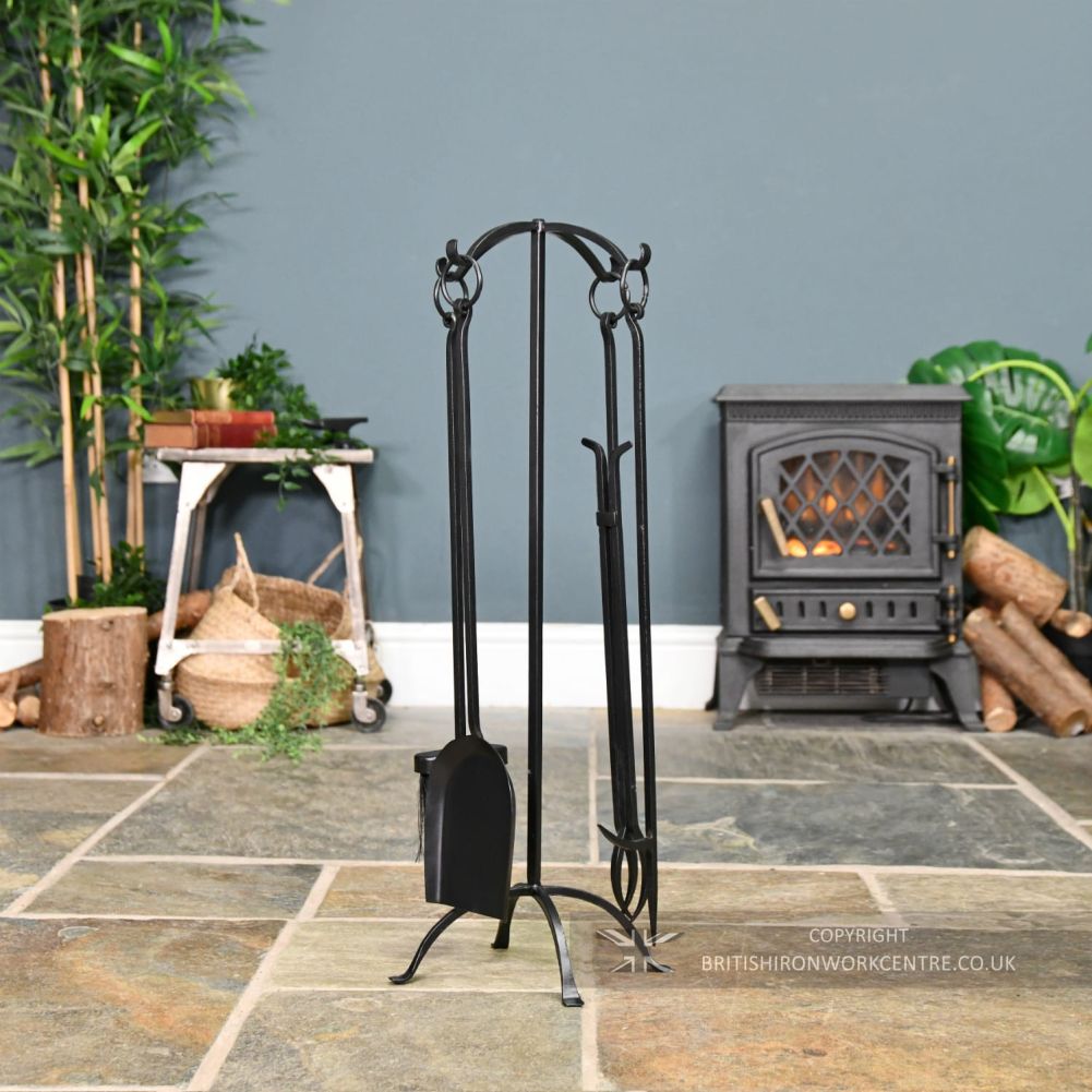Black Medieval Inspired Fireside Companion Set