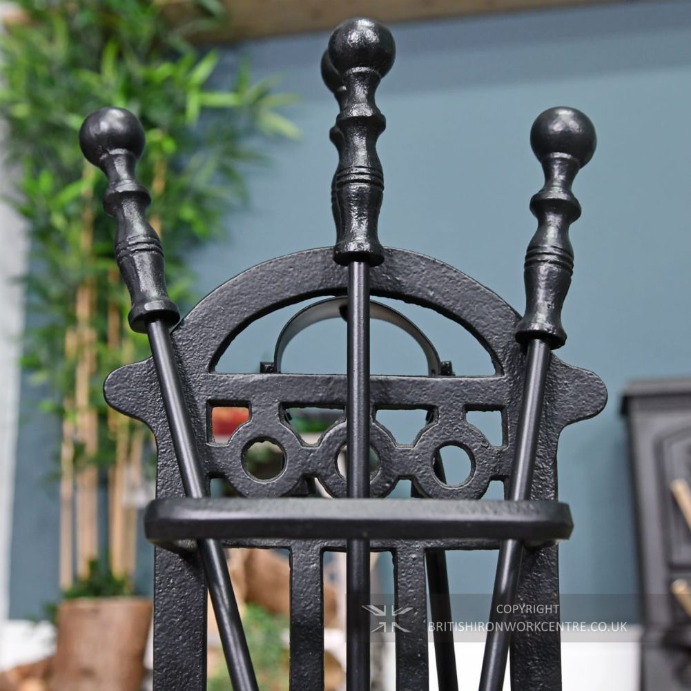 The 'Lodge' Black Cast Iron Companion Set with Tool Holder 41cm top of the item 
