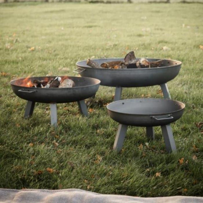 Raw Metal Fire Pit by Garden Trading - 100cm In Situ