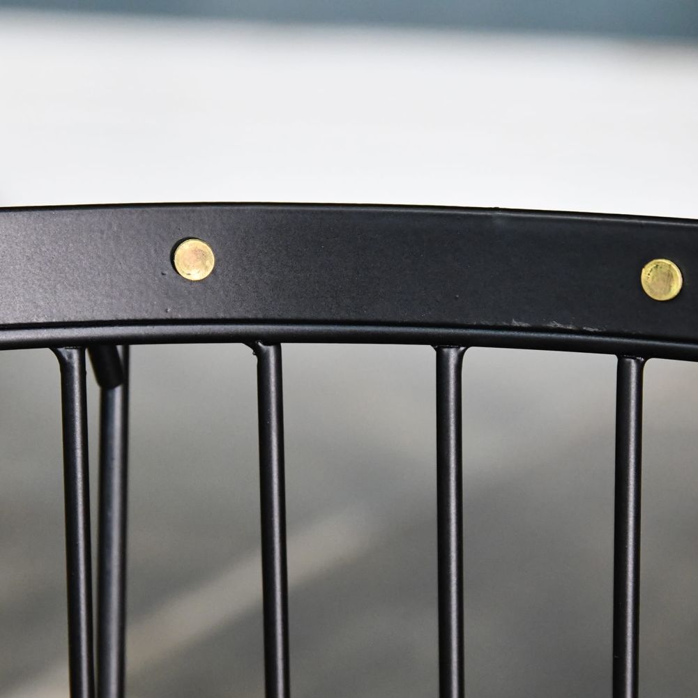 Black Wirework Fireside Log Basket Close Up